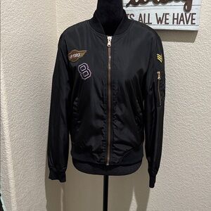 Women Black Bomber Jacket